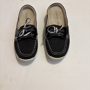 Croft & Barrow Deck Shoes Size 8 Black Mule Boat Shoes